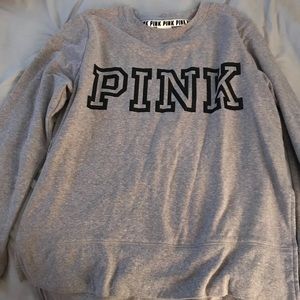 pink / vs crew neck sweatshirt
